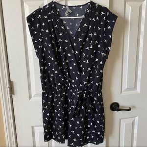 Blue Shorts Romper with design in X Large